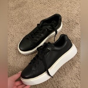 REBECCA MINKOFF Women's Leather Platform Sneakers In Black